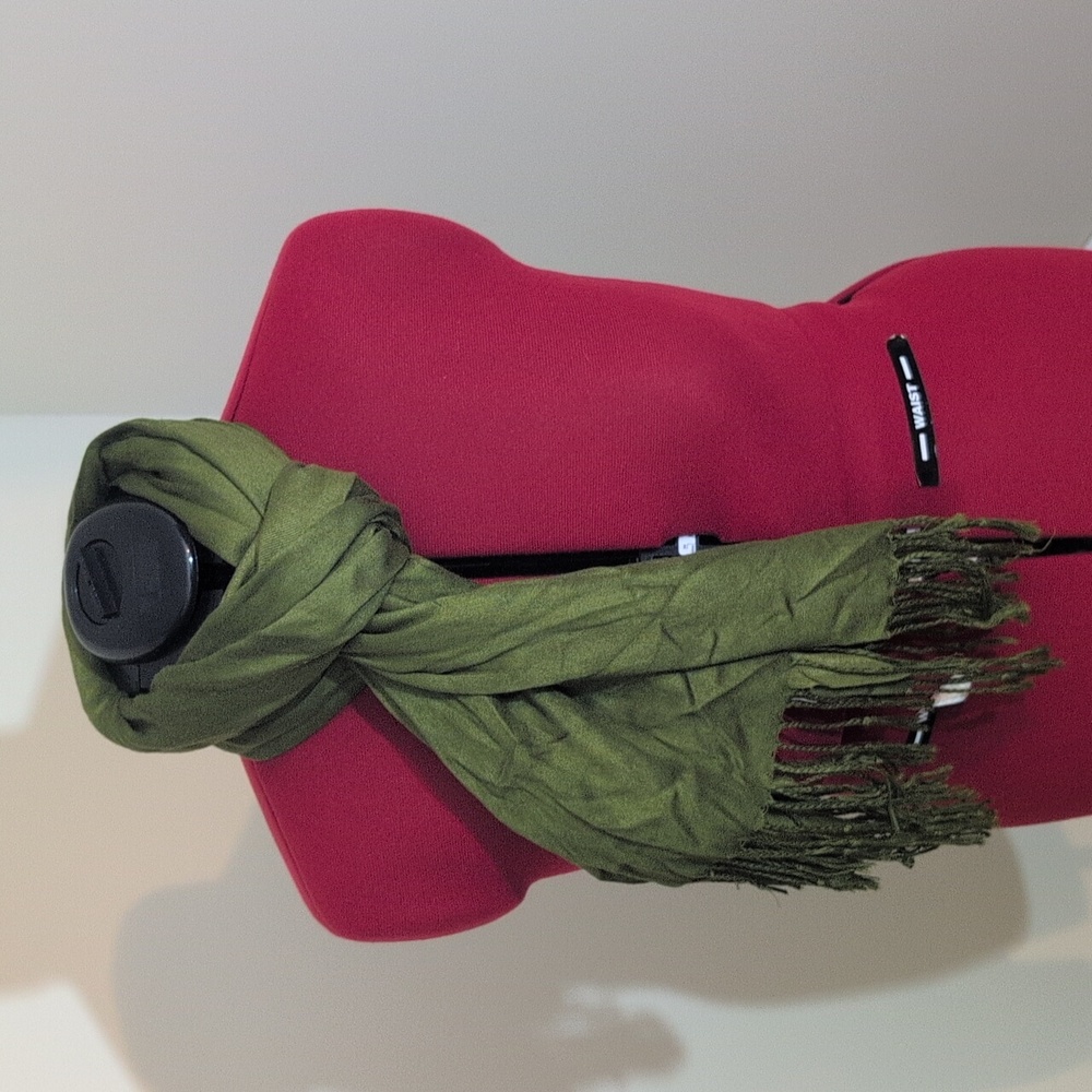 Pashmina| Olive Green Fringe Shawl - Picture 4 of 10